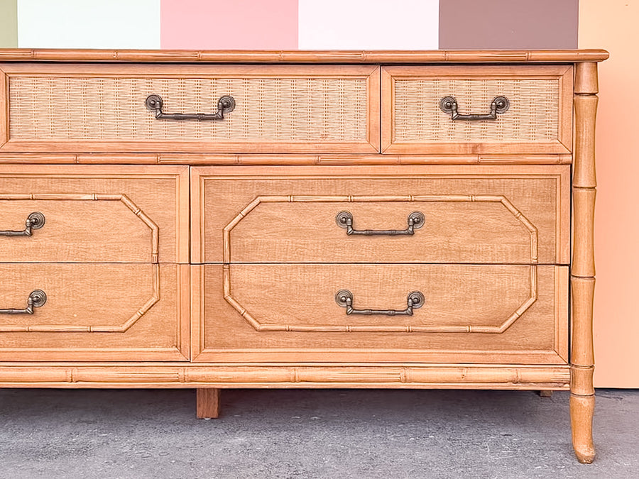 Natural Faux Bamboo Dresser