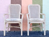 Set of Six Pencil Reed Rattan and Cane Dining Chairs