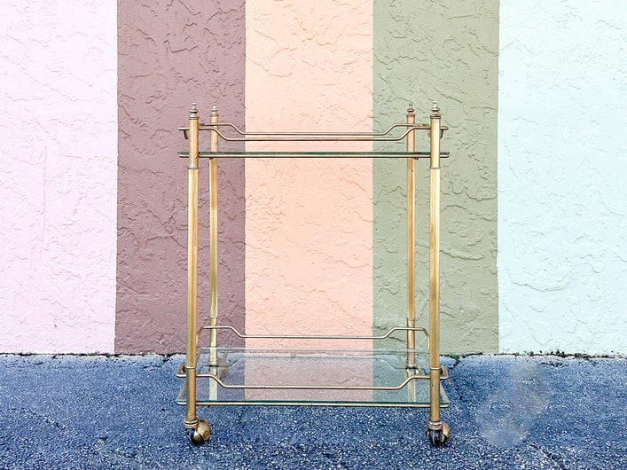 Regency Style Metal Bar Cart