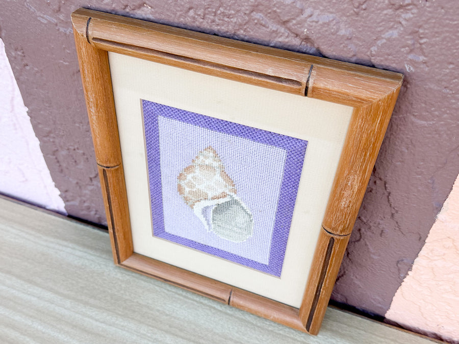 Lavender Shell Needlepoint Art