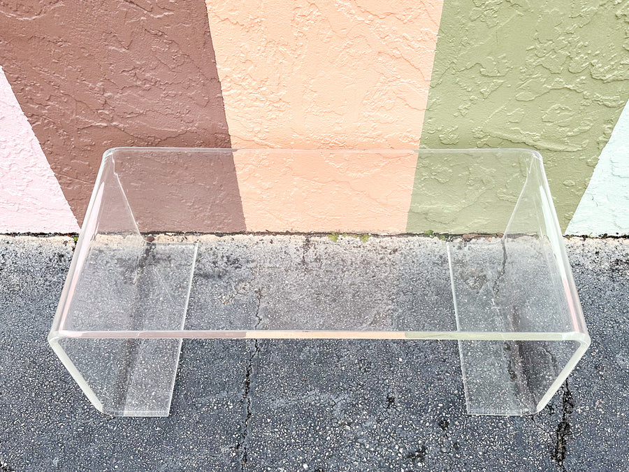 Lucite Scroll Coffee Table
