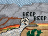 Beep Beep Roadrunner Needlepoint Framed Art
