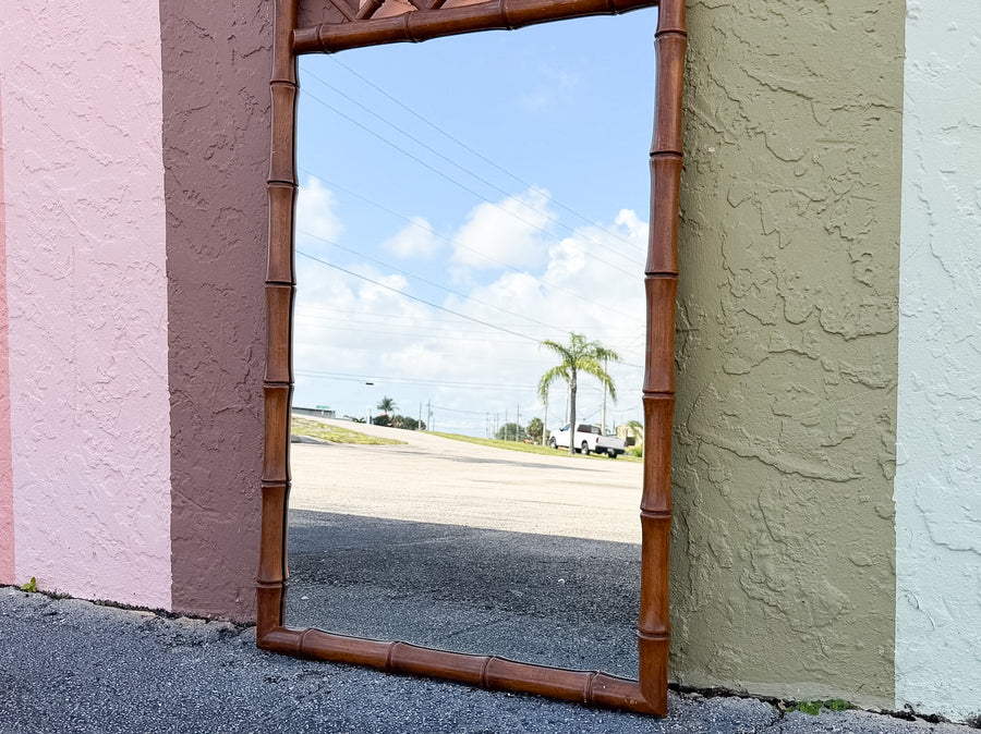 Handsome Chippendale Faux Bamboo Mirror