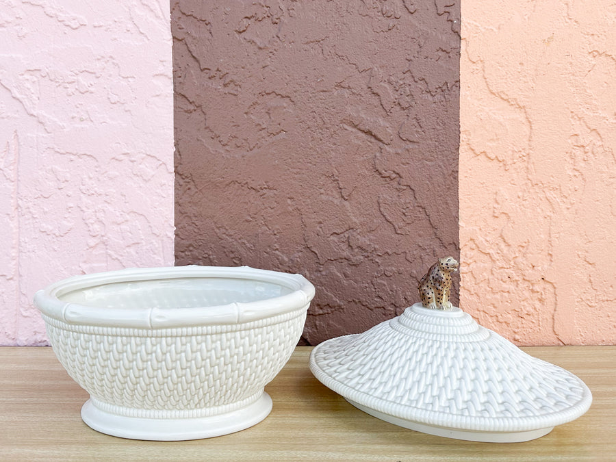 Cheetah Faux Bamboo Tureen