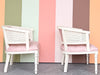 Pair of Faux Bamboo and Cane Barrel Chairs