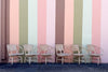 Set of Six Ficks Reed Rattan and Cane Barrel Chairs on Casters