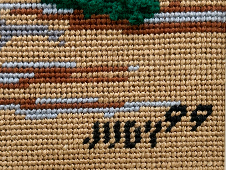 Beep Beep Roadrunner Needlepoint Framed Art