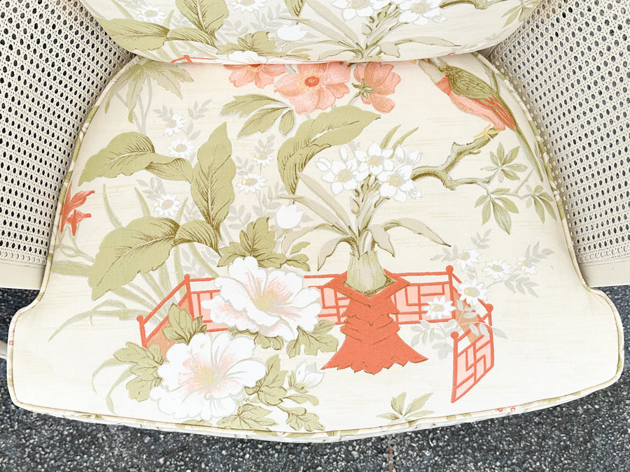 Pair of Regency Style Cane Barrel Chairs