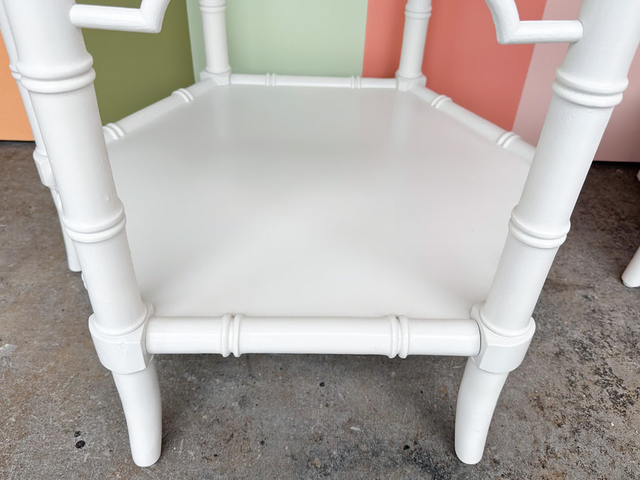 Pair of Thomasville Faux Bamboo Side Tables