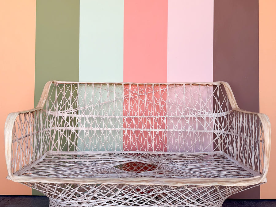 Marbled Pink Webspun Loveseat