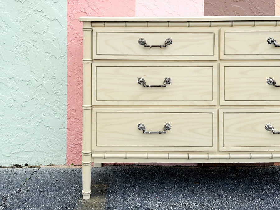 Faux Bamboo Double Dresser