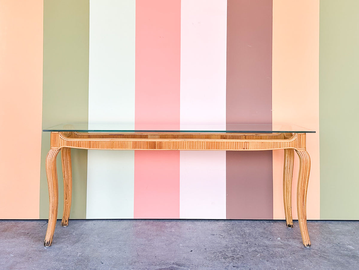 Pencil Reed Rattan Console