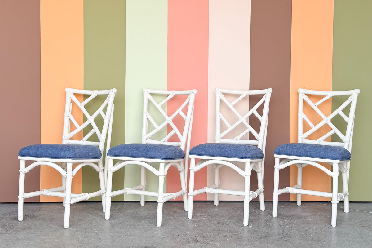 Set of Four Rattan Dining Chairs