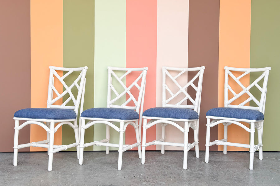 Set of Four Rattan Dining Chairs