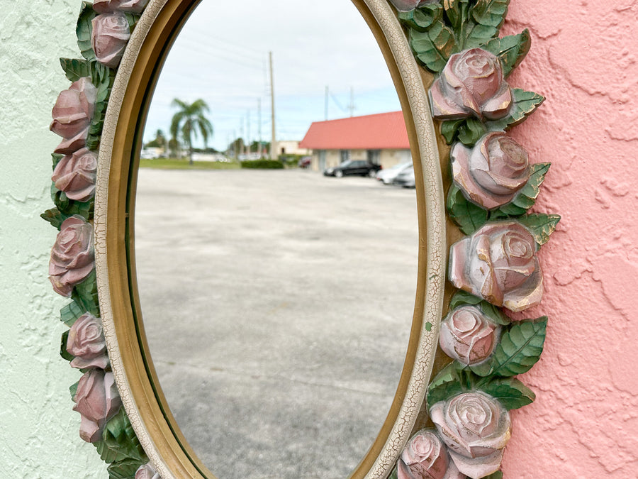 MCM Roses Syroco Style Mirror