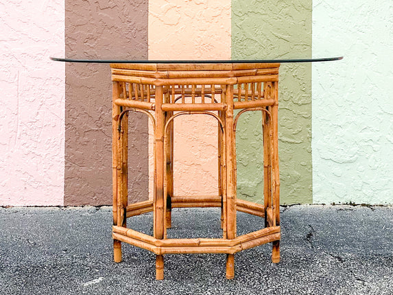 Tortoiseshell Rattan Brighton Style Dining Table