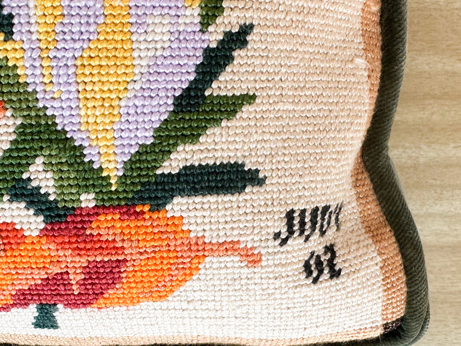 Fab Floral Needlepoint Pillow