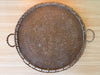 Round Faux Bamboo Brass Tray
