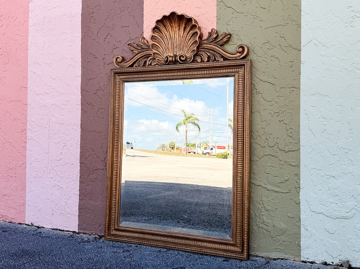 Regency Style Shell Motif Mirror