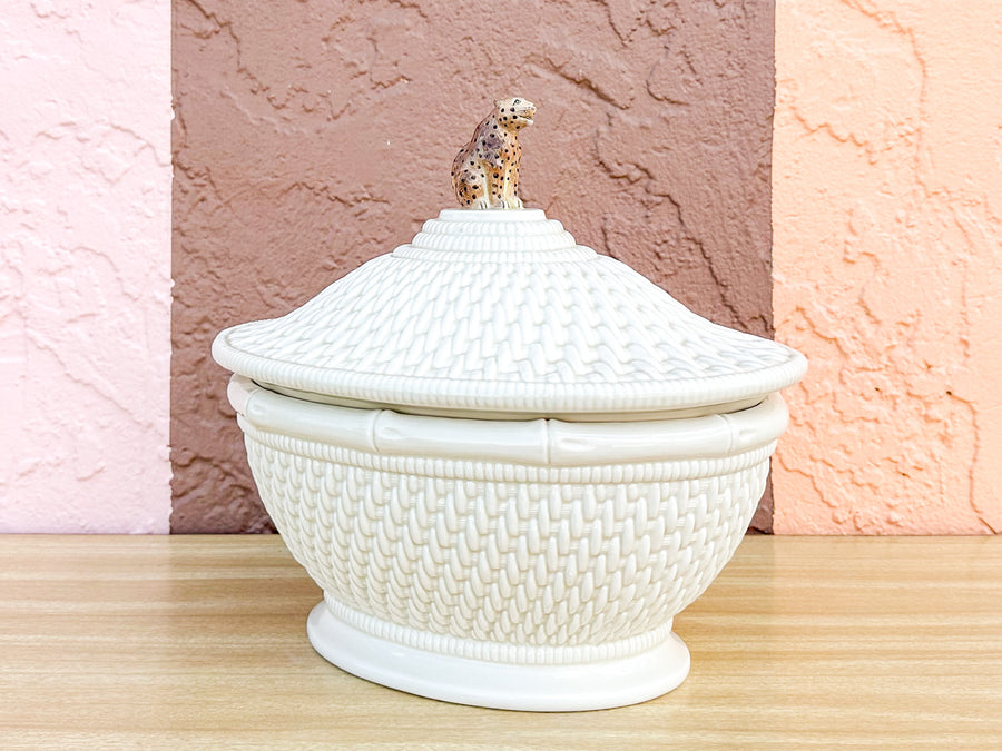 Cheetah Faux Bamboo Tureen