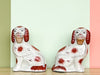Pair of Flower Basket Staffordshire Dogs