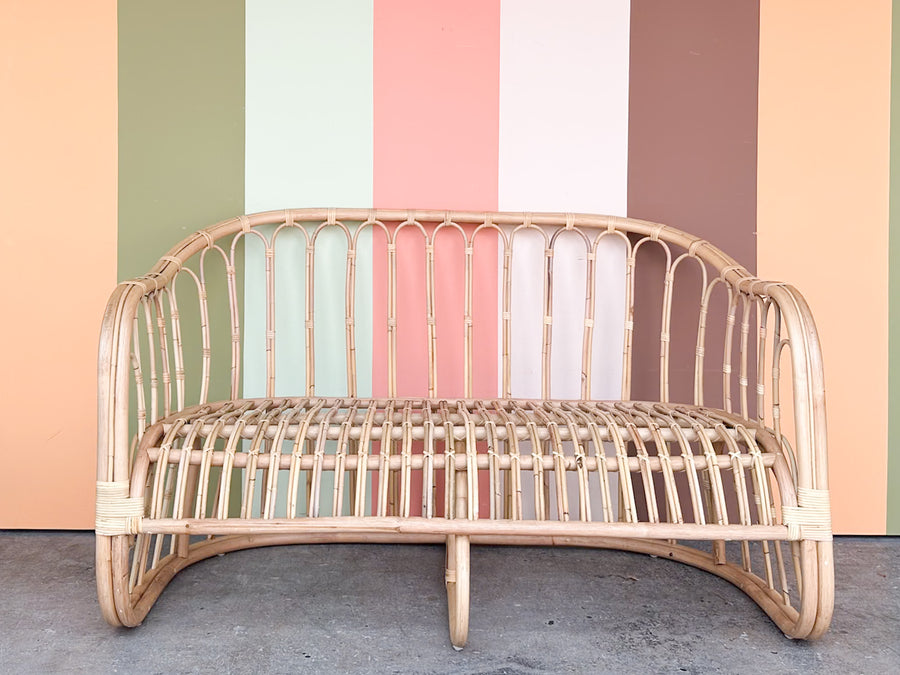 Cute Coastal Rattan Loveseat