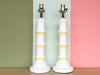 Pair of Ceramic Faux Bamboo Lamps