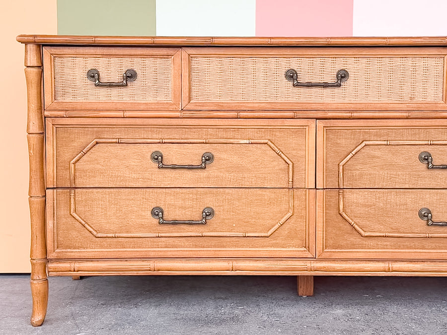Natural Faux Bamboo Dresser