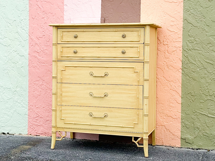Thomasville Faux Bamboo Tall Chest