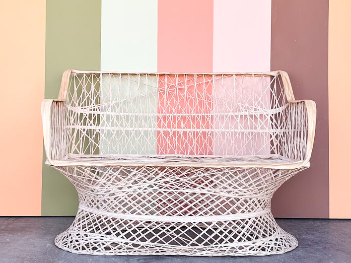 Marbled Pink Webspun Loveseat