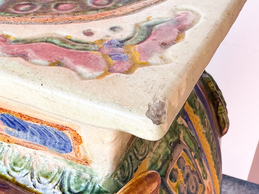 Colorful Terracotta Elephant Garden Seat