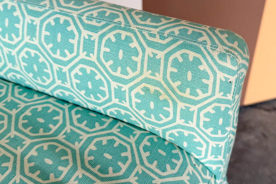 Turquoise Upholstered Slipper Chair