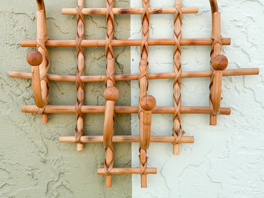 Whimsical Rattan Wall Hooks