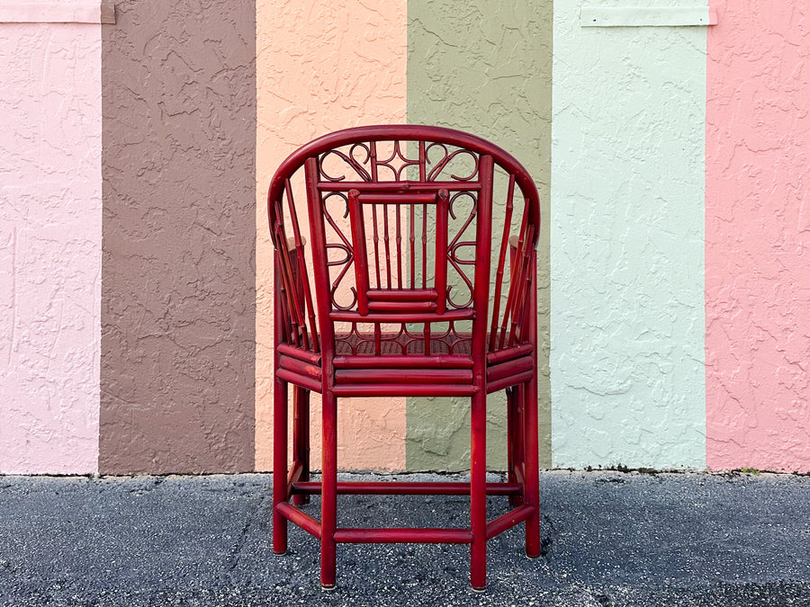 Brighton Style Red Rattan Dining Set