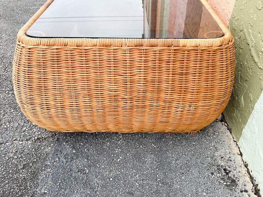 Oversized Wicker Coffee Table