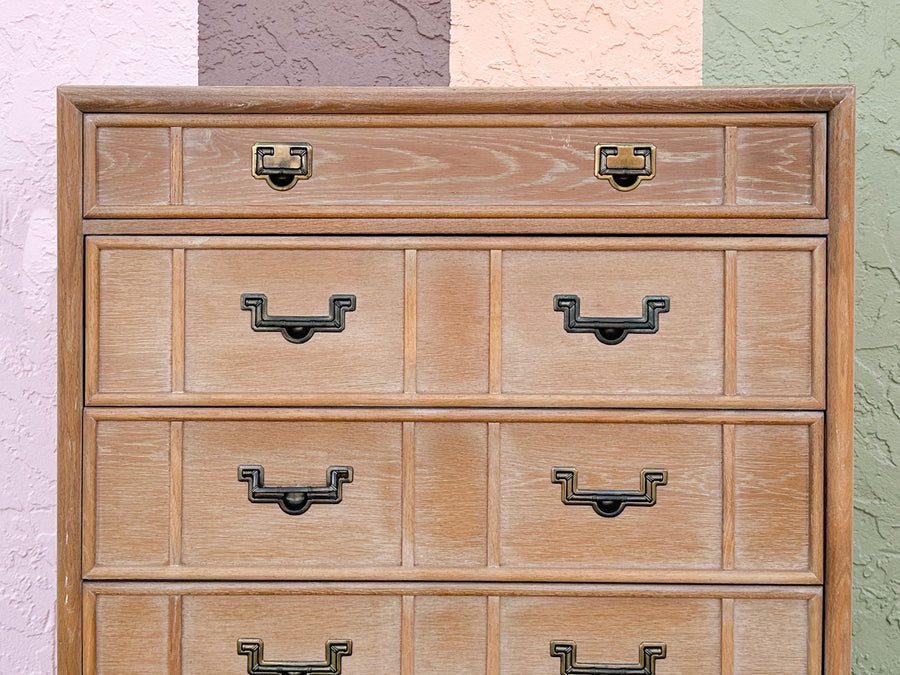 Natural Campaign Style Rattan Tall Chest