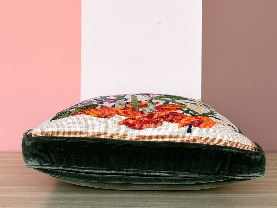 Fab Floral Needlepoint Pillow
