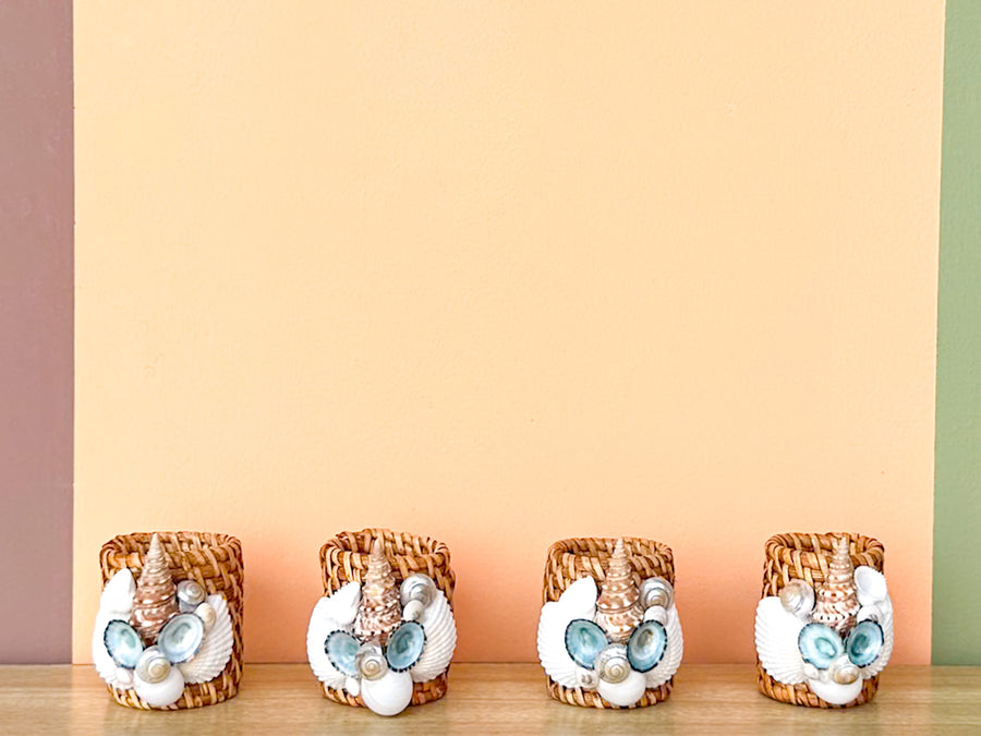 Set of Eight Shellegance Napkin Rings