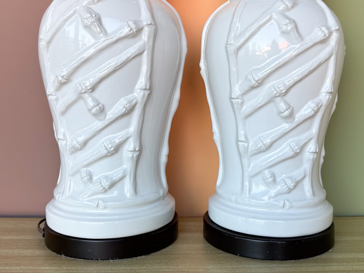 Pair of Faux Bamboo Lamps