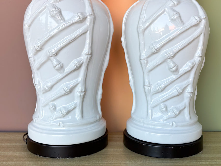 Pair of Faux Bamboo Lamps