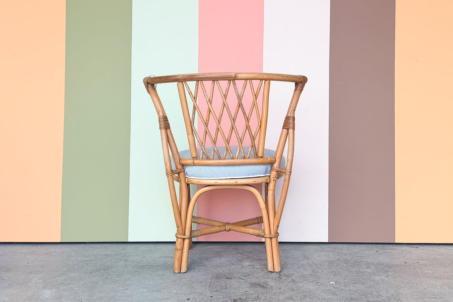 Barrel Back Rattan Accent Chair