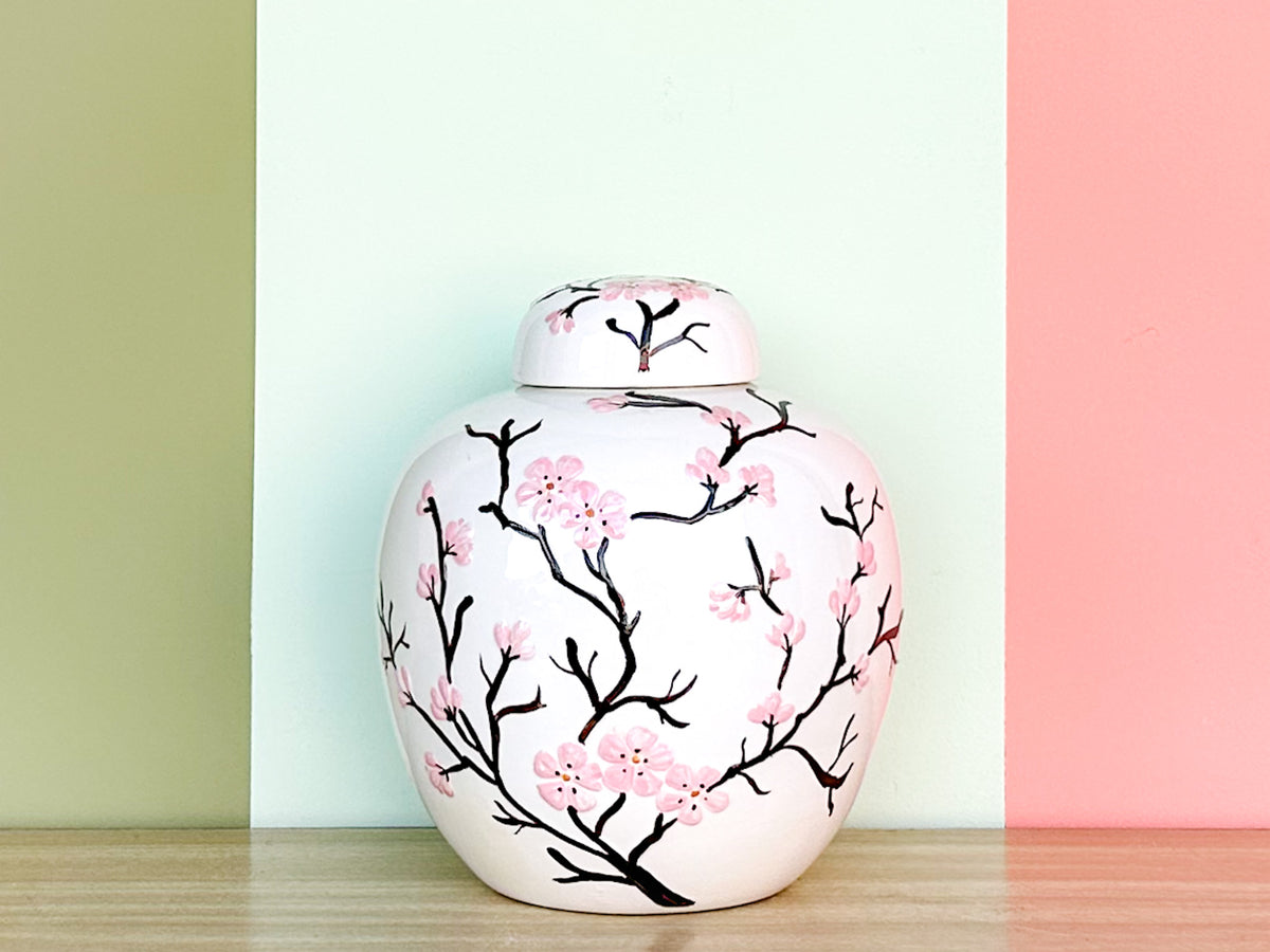 Cherry Blossom Temple Jar