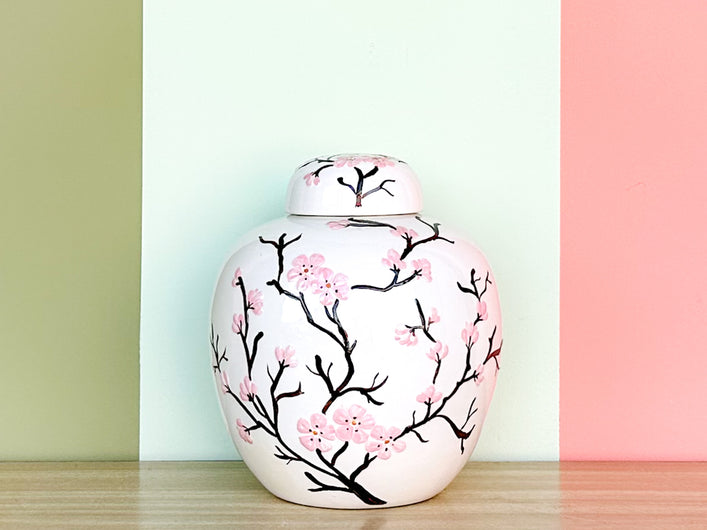 Cherry Blossom Temple Jar