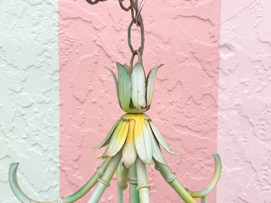Large Faux Bamboo Pagoda Chandelier