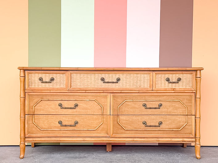 Natural Faux Bamboo Dresser
