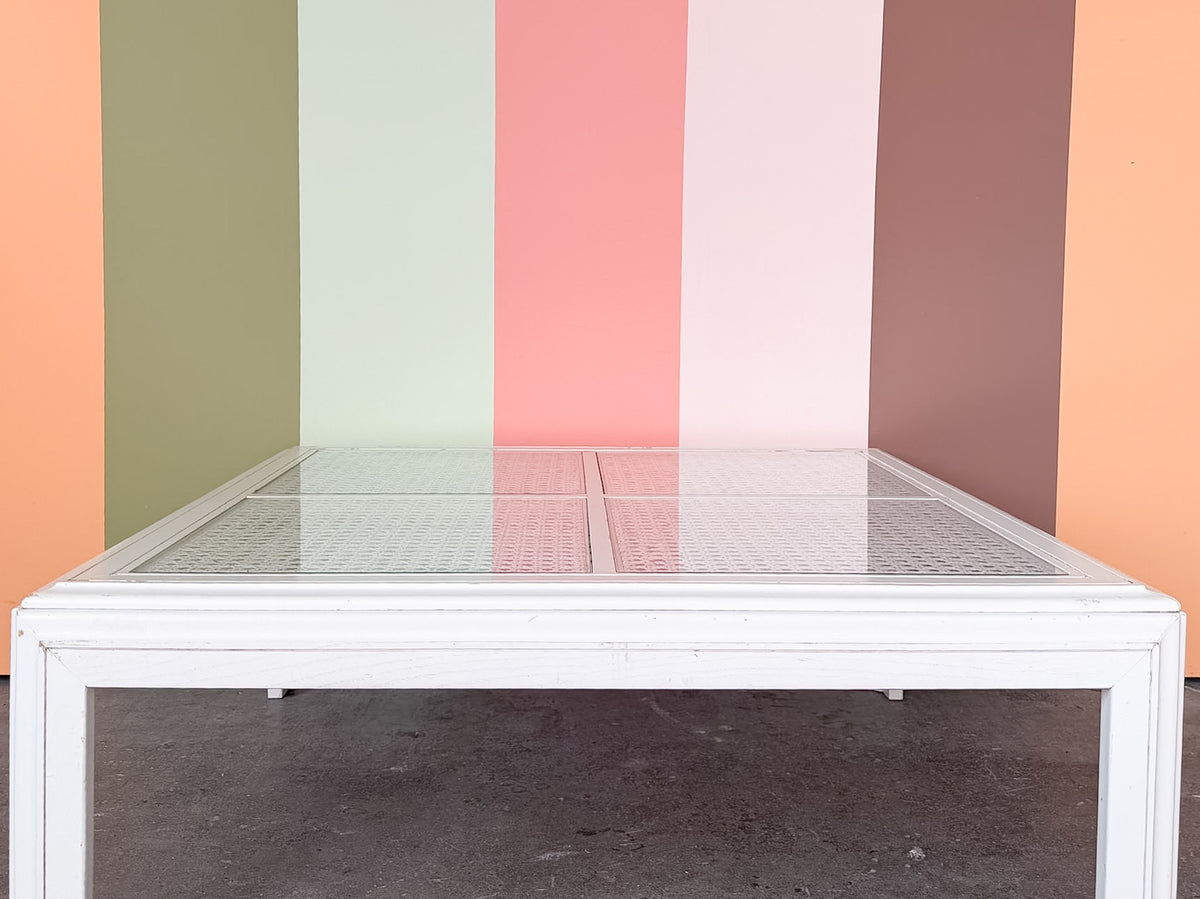 Coastal Style Rattan and Cane Coffee Table
