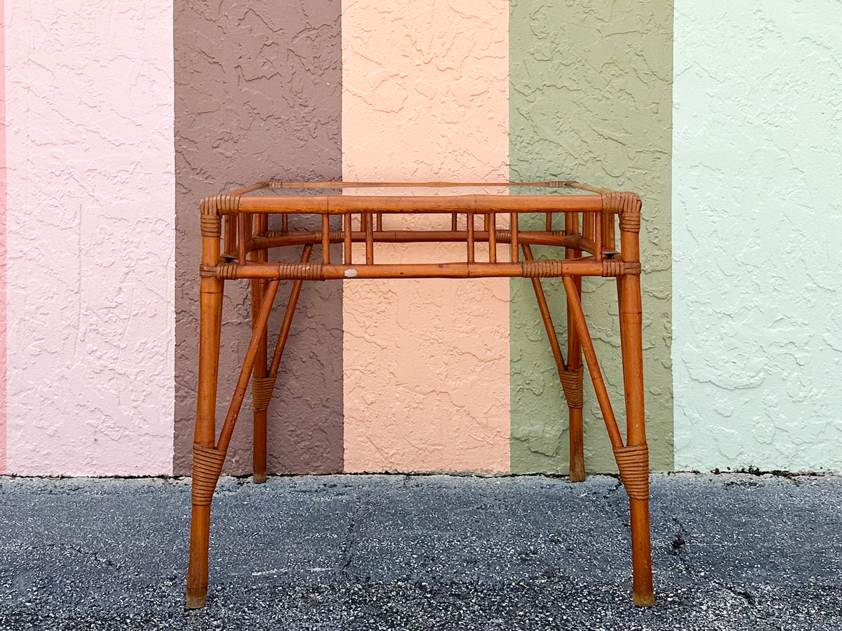 Old Florida Rattan Game Table
