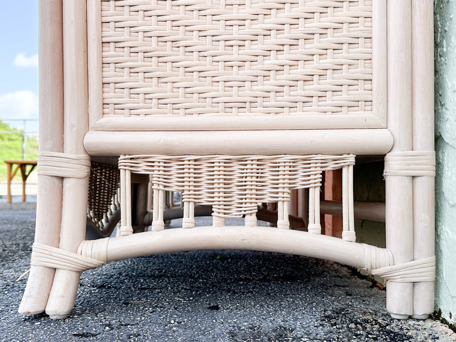 Pair of Oversized Wicker Ficks Reed Nightstands