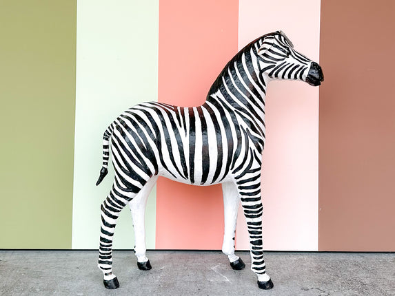 Large Whimsical Leather Zebra