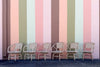 Set of Six Ficks Reed Rattan and Cane Barrel Chairs on Casters